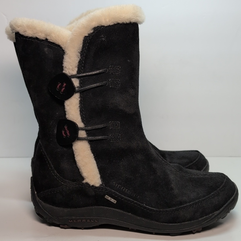 Merrell yarra waterproof suede black boots women's size 7.5 EU 38 - Picture 2 of 15